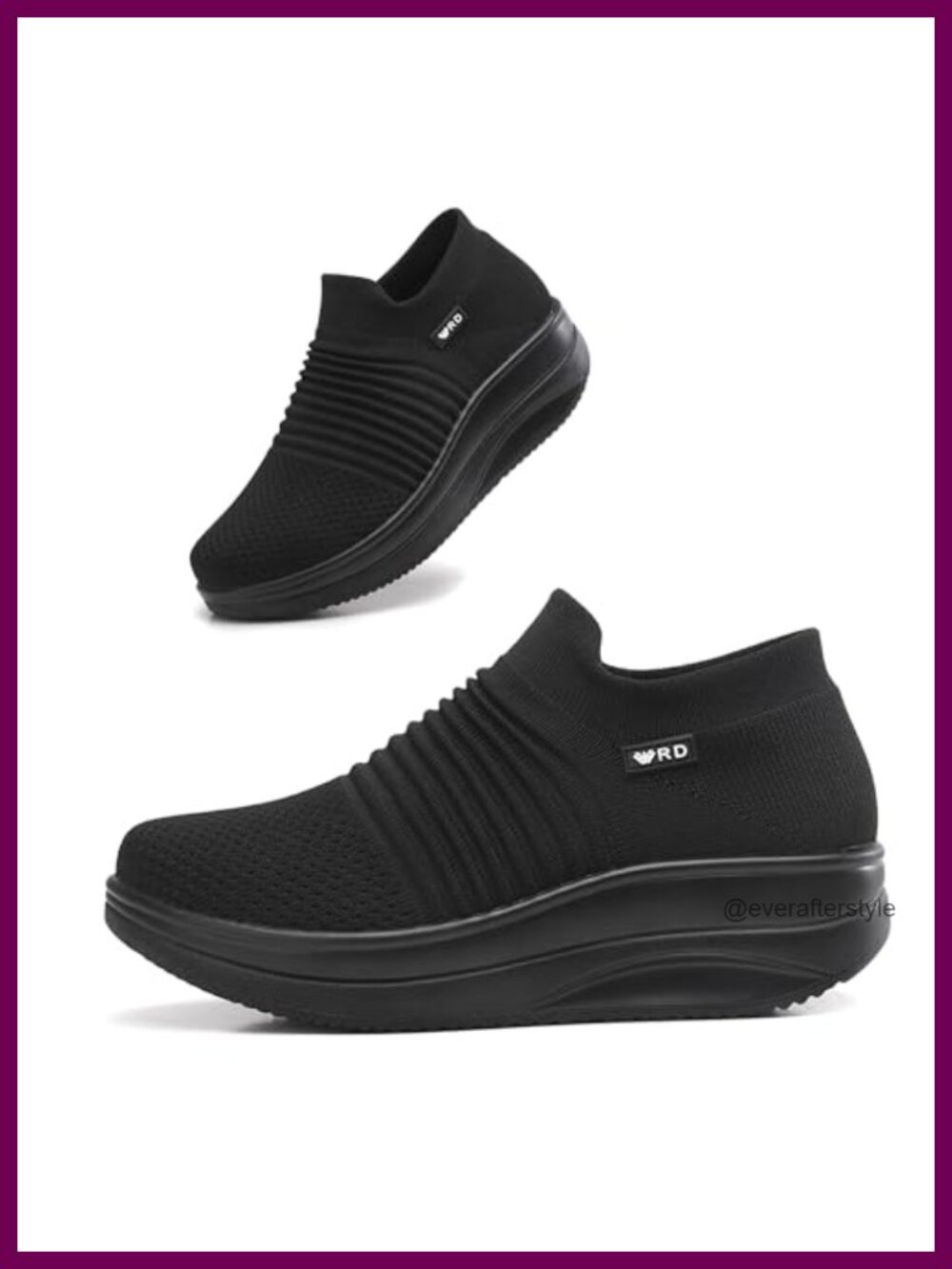 Women's Platform Loafers Slip On Sneakers Lightweight Walking Shoes Rocking